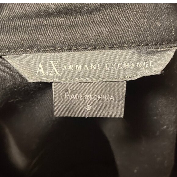 Black Armani Exchange Denim Military Dress Size 8 - Picture 8 of 8